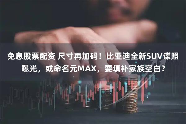 免息股票配资 尺寸再加码！比亚迪全新SUV谍照曝光，或命名元MAX，要填补家族空白？